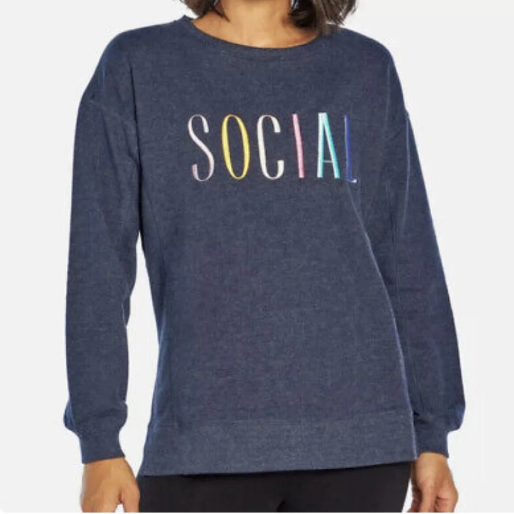 WILDFOX Social Embroidered Sweatshirt Size XXL‎